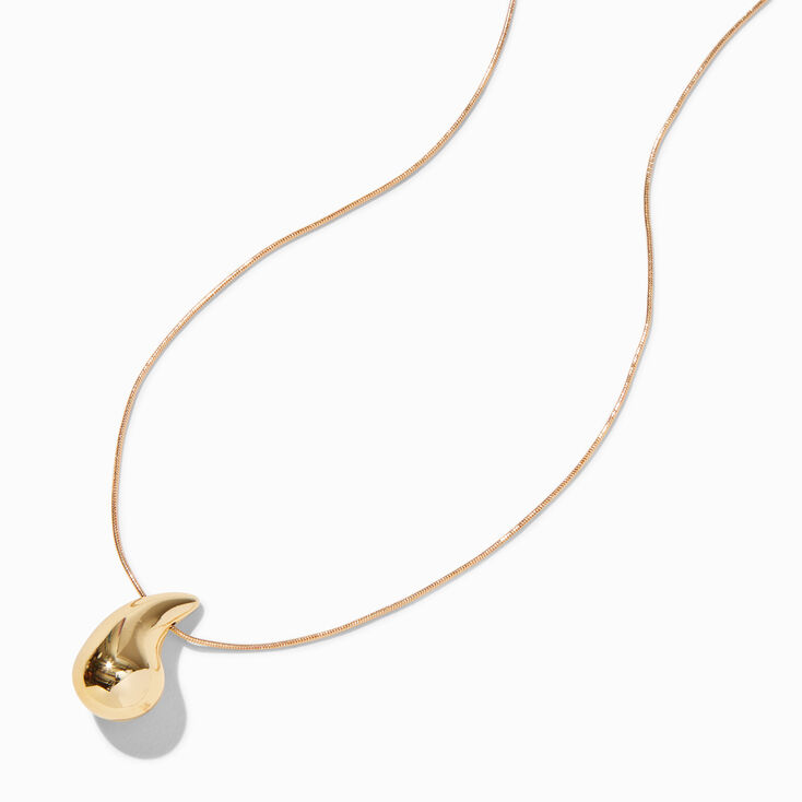 Collier &agrave; pendentif goutte couleur dor&eacute;e,