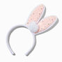 Gemstone Plush Easter Bunny Ears Headband,