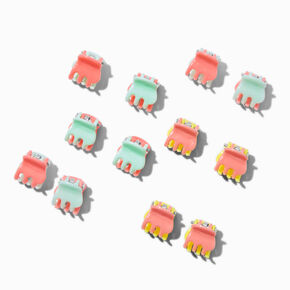 Colorblock Mini Hair Claws - 12 Pack,
