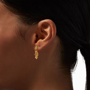 Gold 20MM Braided Twisted Clip-On Hoop Earrings,