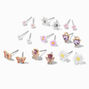 Clous d&#39;oreilles floraux avec perles d&rsquo;imitation - Lot de 9,