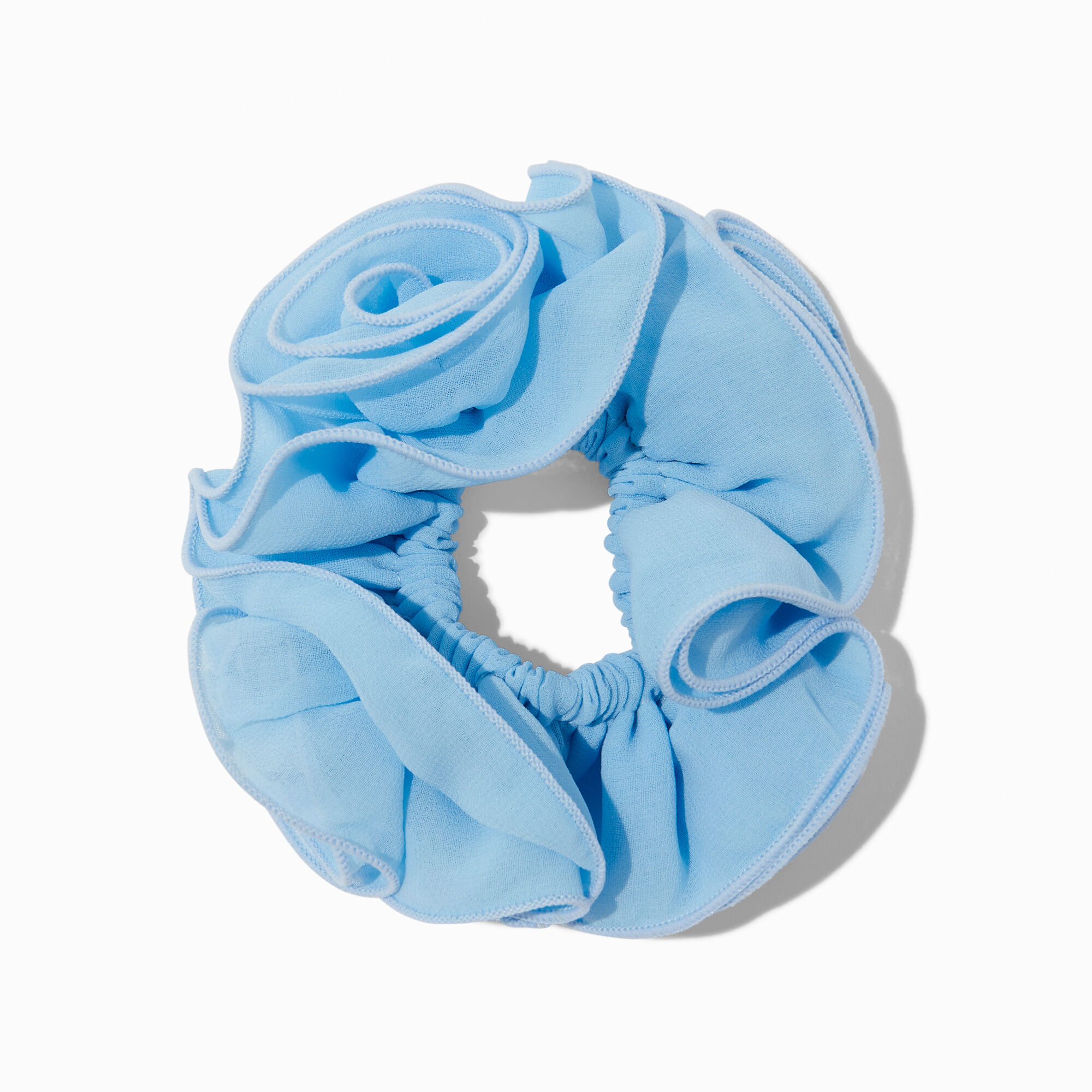 View Claires Sheer Rose Design Medium Hair Scrunchie Bracelet Blue information