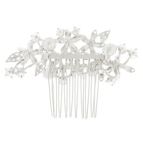 Silver-tone Rhinestone Bouquet Hair Comb,