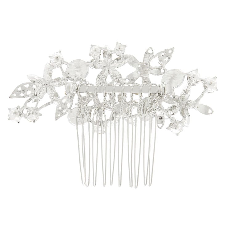 Silver-tone Rhinestone Bouquet Hair Comb,