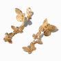 Gold 1.5&quot; Butterfly Clip-On Drop Earrings,