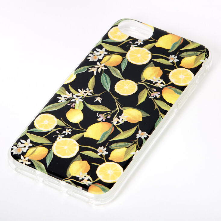 Claire's Coque de portable zeste de citron noire - Compatible avec iPhone 6/7/8/SE