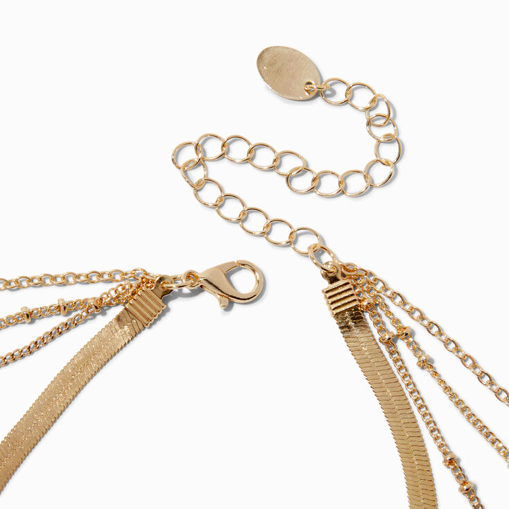 Gold-tone Chain &amp; Pearl Multi-Strand Necklace ,