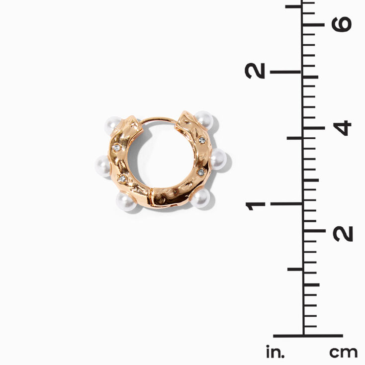 Gold Embellished 25MM Thick Hoop Earrings,