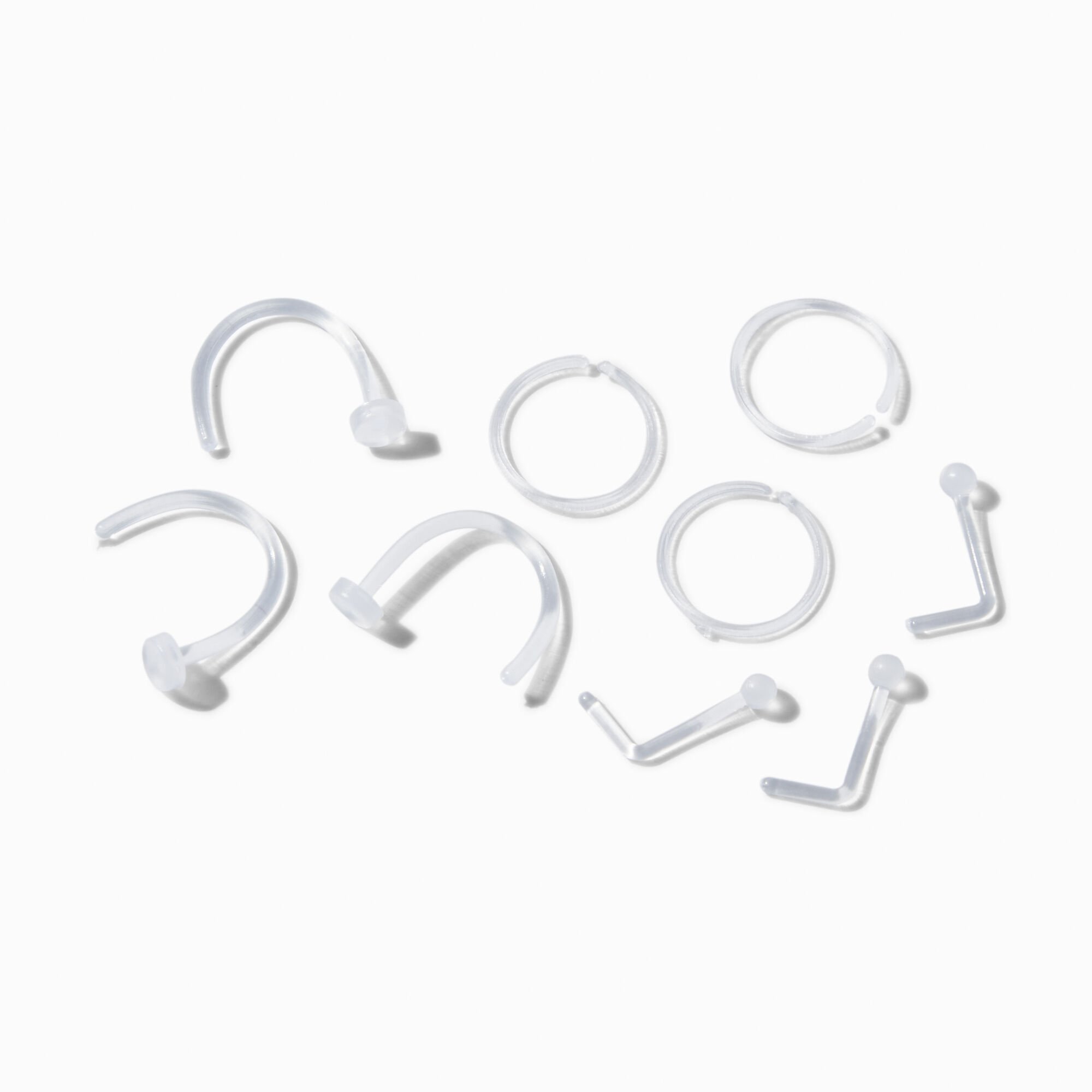 Mixed BioFlex Stud Hoop 20G Nose Rings 6 Pack Claire s US