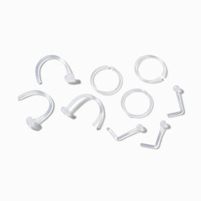 20G Mixed BioFlex&reg; Stud &amp; Hoop Nose Rings - 6 Pack,