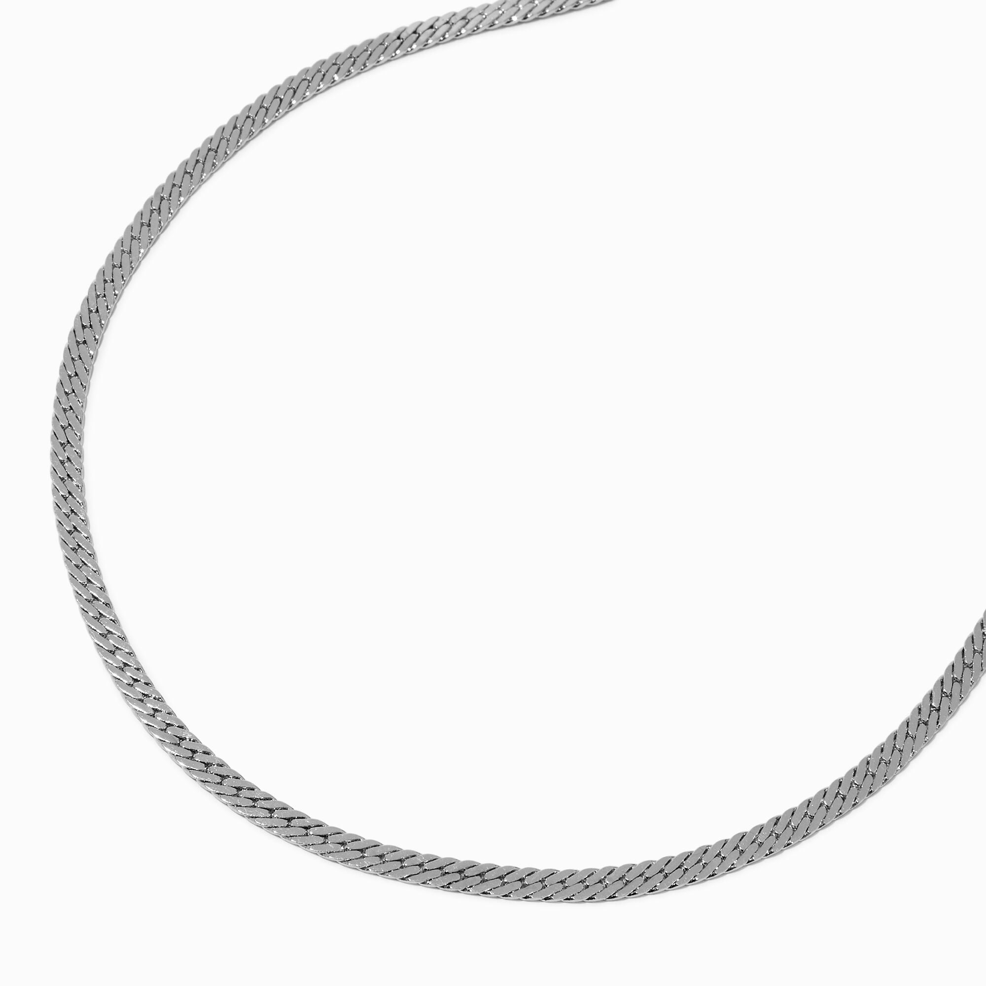 View Claires Tone Delicate Fishtail Chain Necklace Silver information