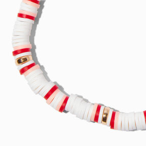 White &amp; Pink Heishi Bead Stretch Bracelets - 2 Pack,