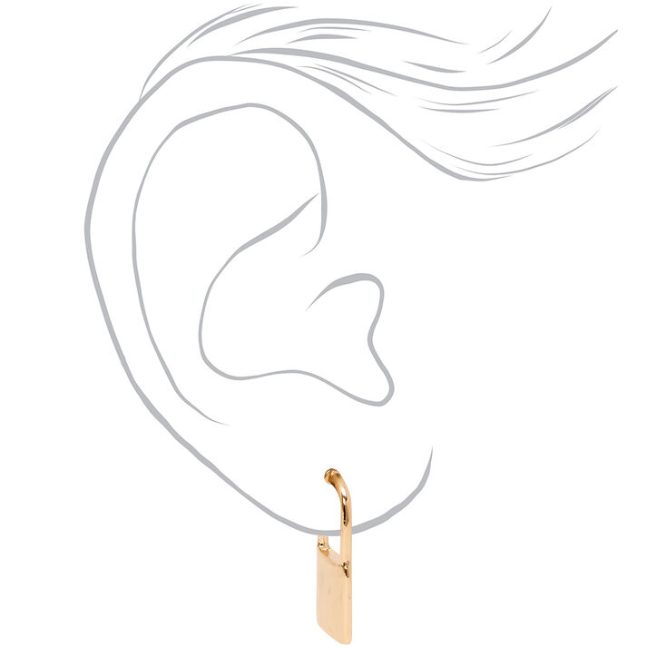 Gold Lock Stud Earrings,