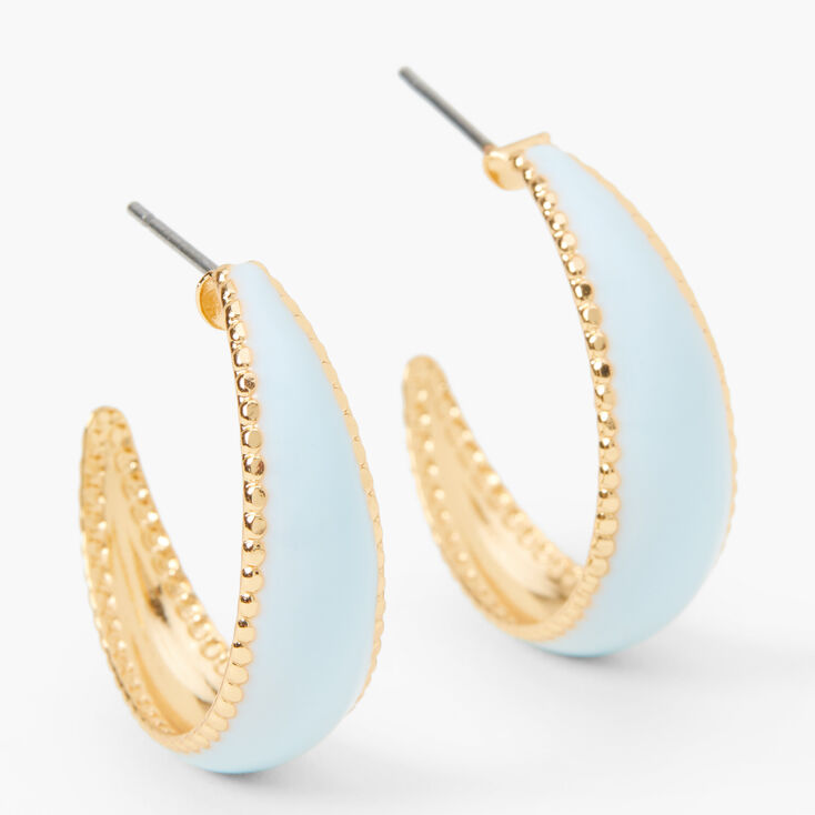 Gold-tone and Blue 20MM Hoop Earrings,