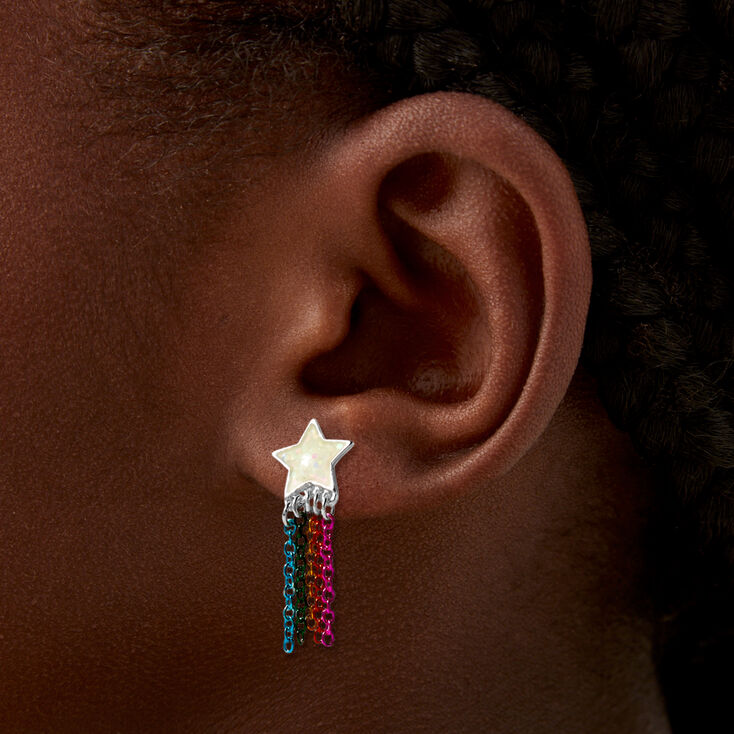 Glow in the Dark Shooting Star Stud Earrings ,