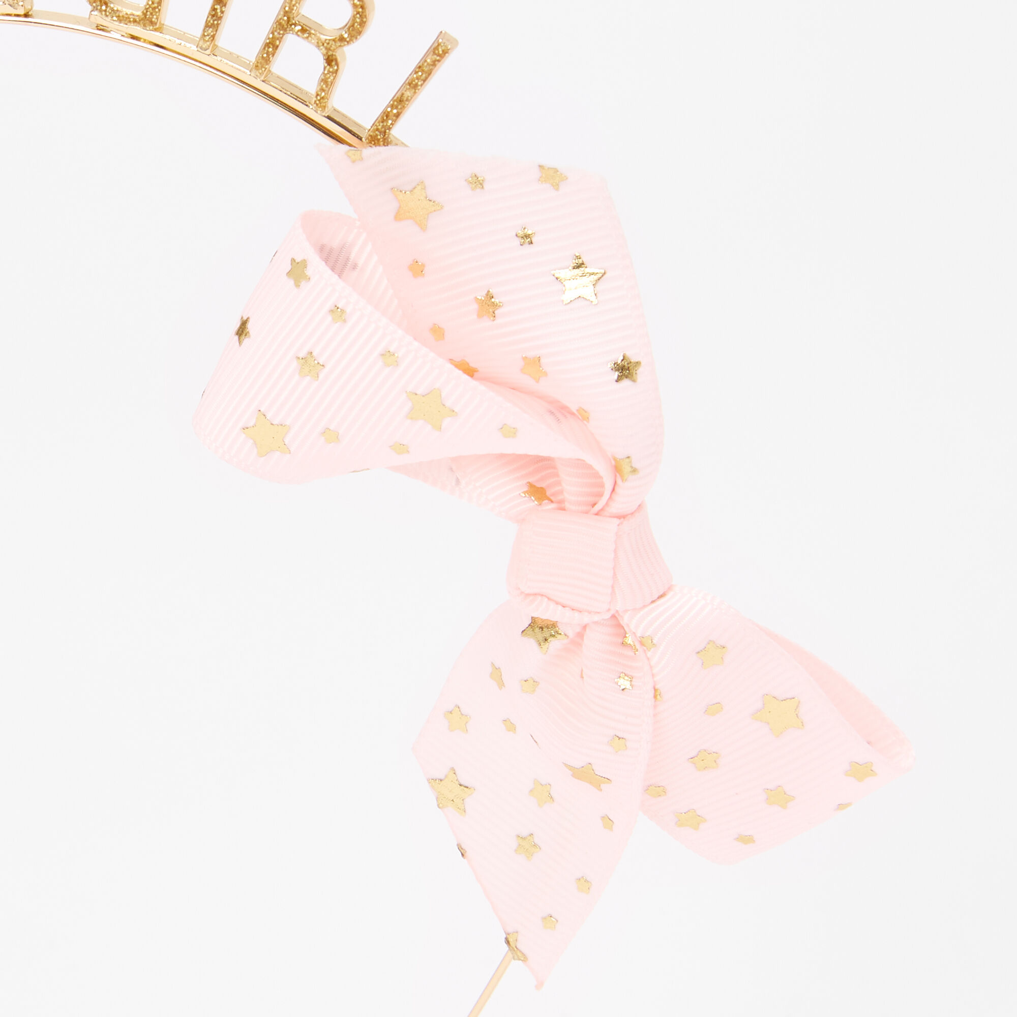 Claire's Club Gold Glitter Birthday Girl Headband,