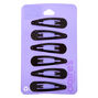 Textured Snap Hair Clips - Black, 6 Pack,