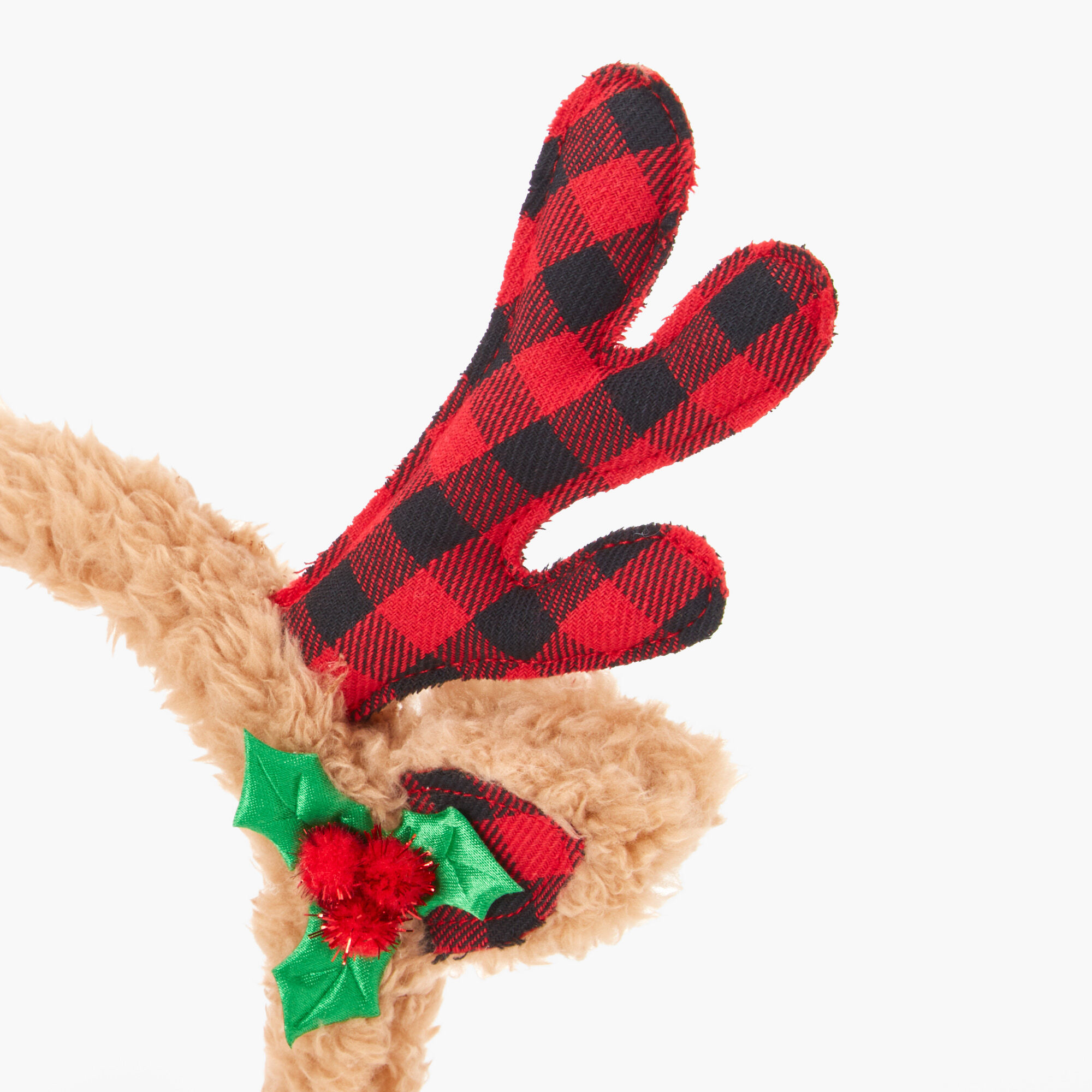 Christmas Reindeer Plaid Antlers Headband,