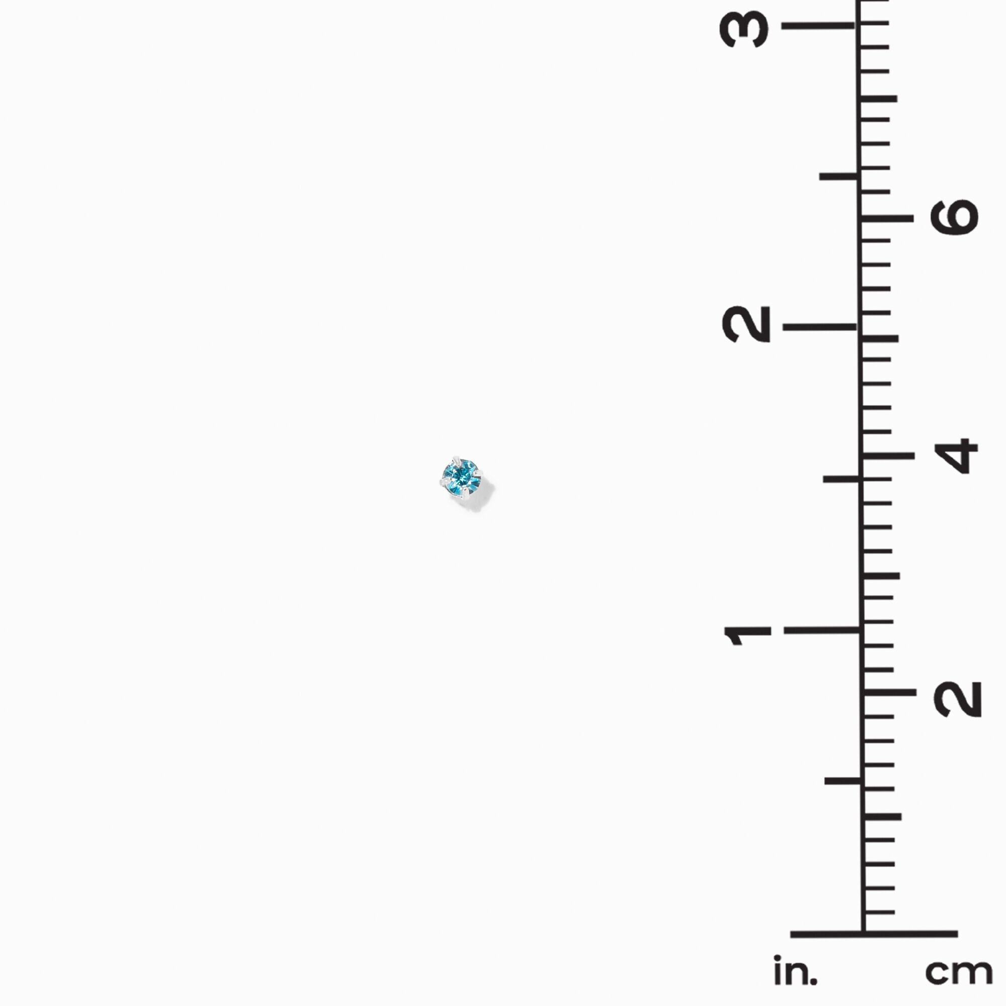 Blue Mixed 3MM Crystal Stud Earrings - 9 Pack,