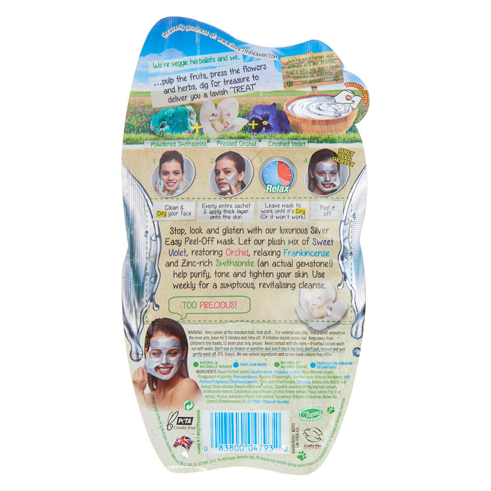 Masque peel-off pour le visage à paillettes 7th Heaven - Argenté,