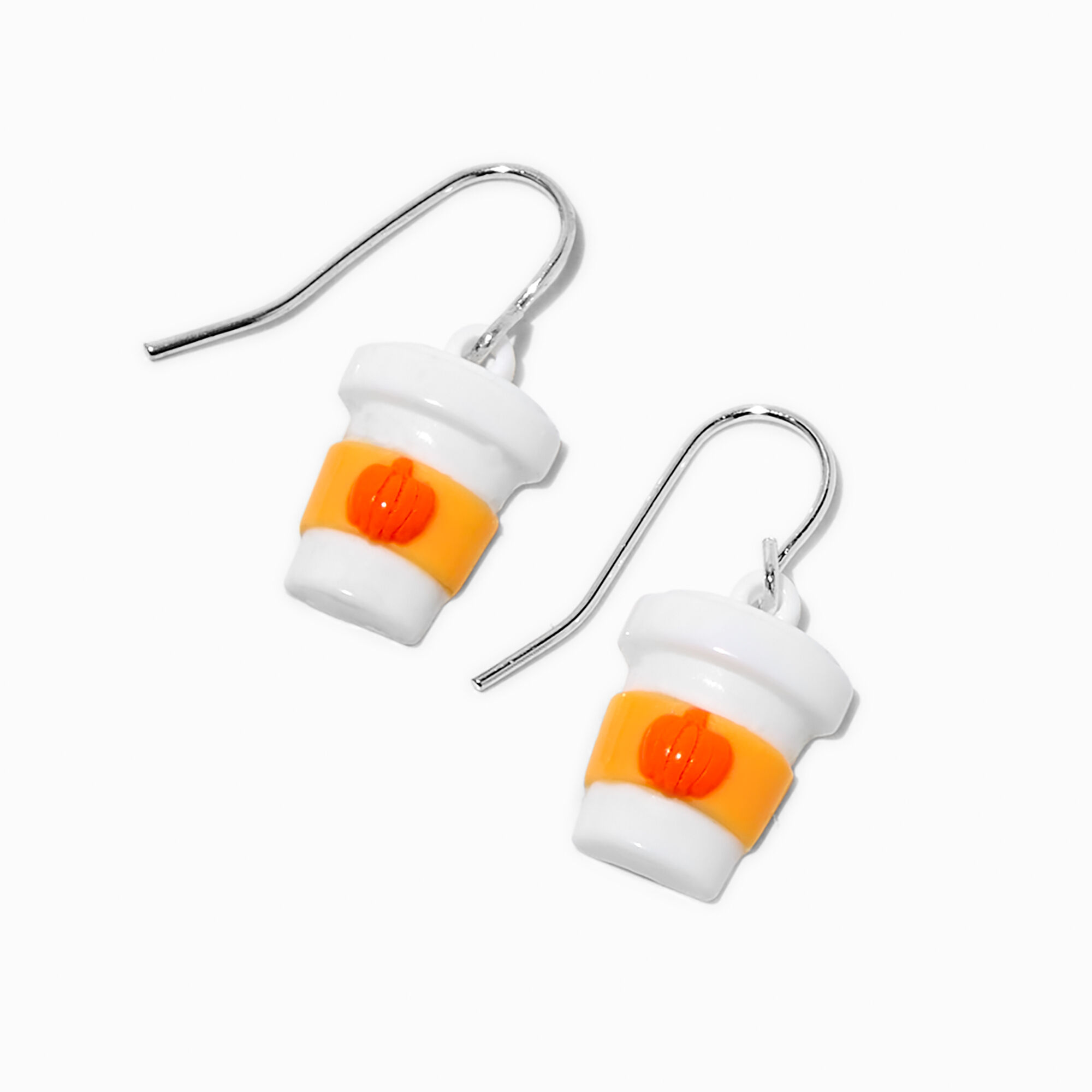 View Claires Pumpkin Spice Latte Drop Earrings Silver information