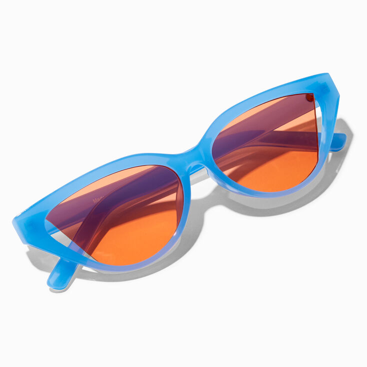 Translucent Blue Cat Eye Sunglasses,
