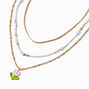 Pink Tulip Gold-tone Multi-Strand Necklace,