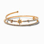 Gold-tone Crystal Star Coil Bracelet,