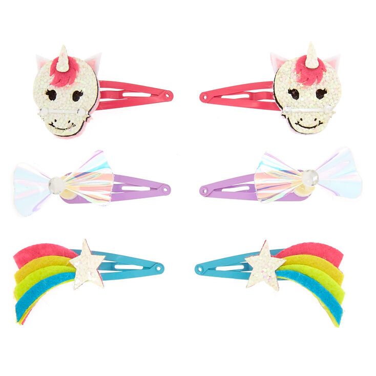Claire&#39;s Club Unicorn Snap Hair Clips - 6 Pack,