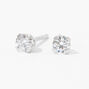 14kt White Gold 3mm April Cubic Zirconia Studs Ear Piercing Kit with Ear Care Solution,