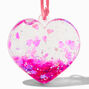 Pink Heart Water-Filled Glitter Keychain,