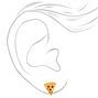 Sterling Silver Pizza Slice Stud Earrings,