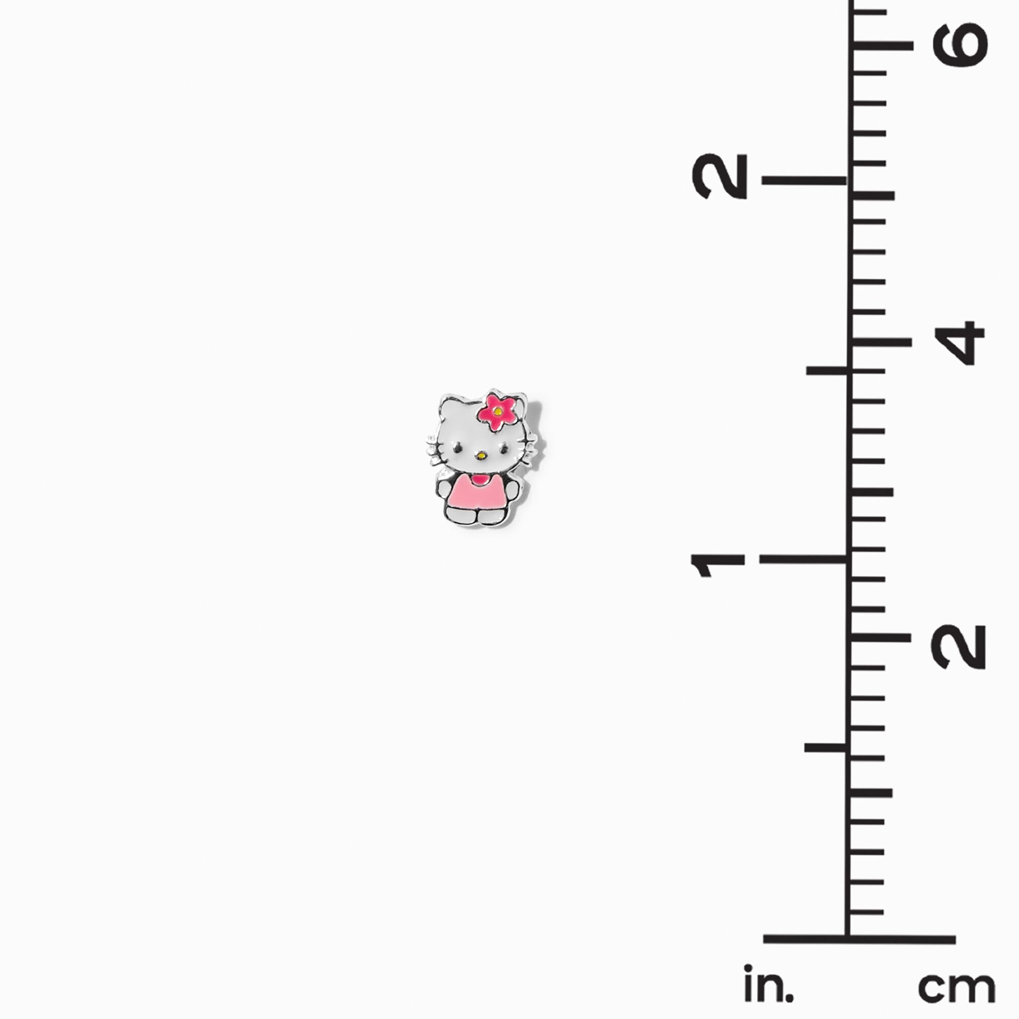 Sterling Silver Hello Kitty® Enamel Stud Earrings,