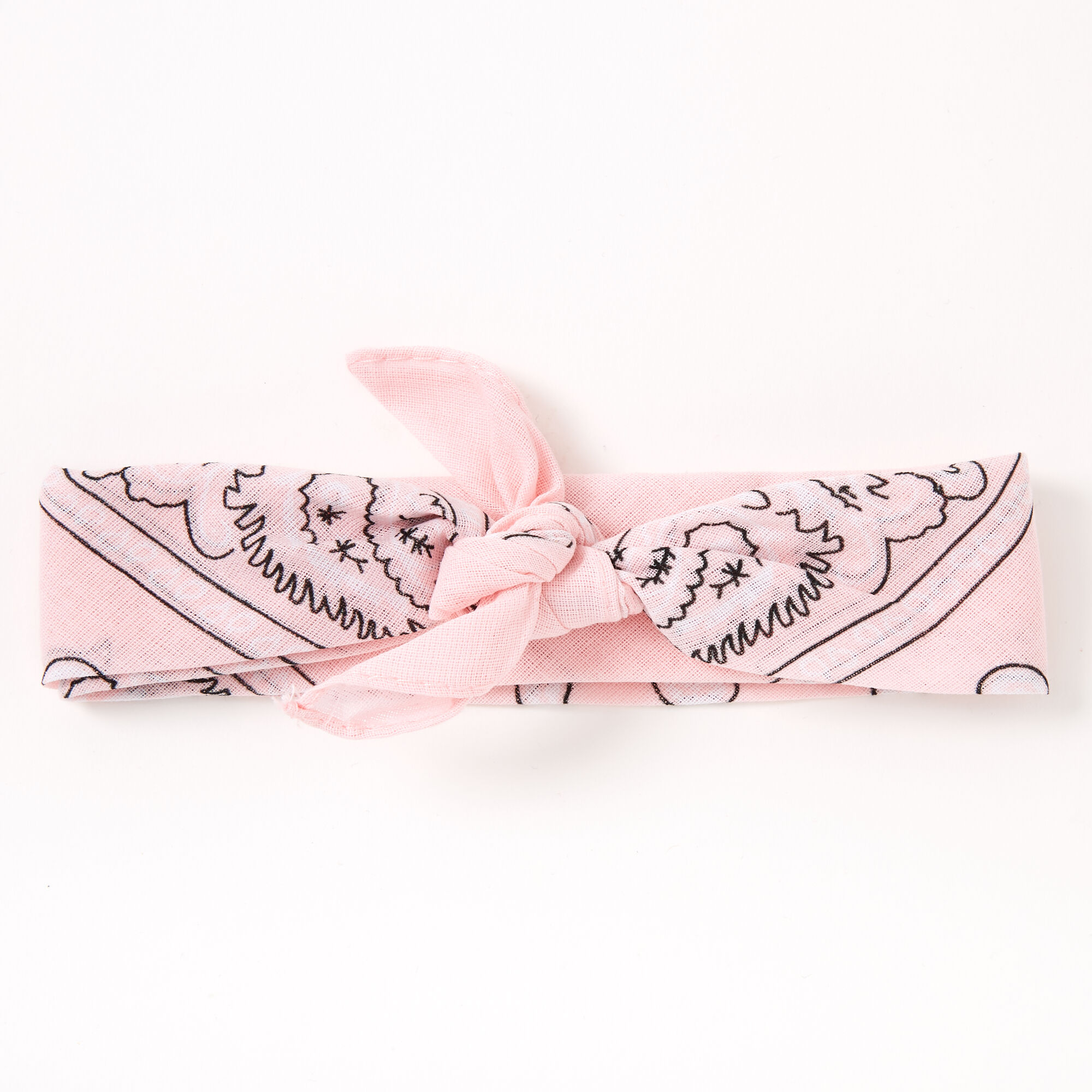 Claire's Club Paisley Bandana Headwrap - Light Pink,