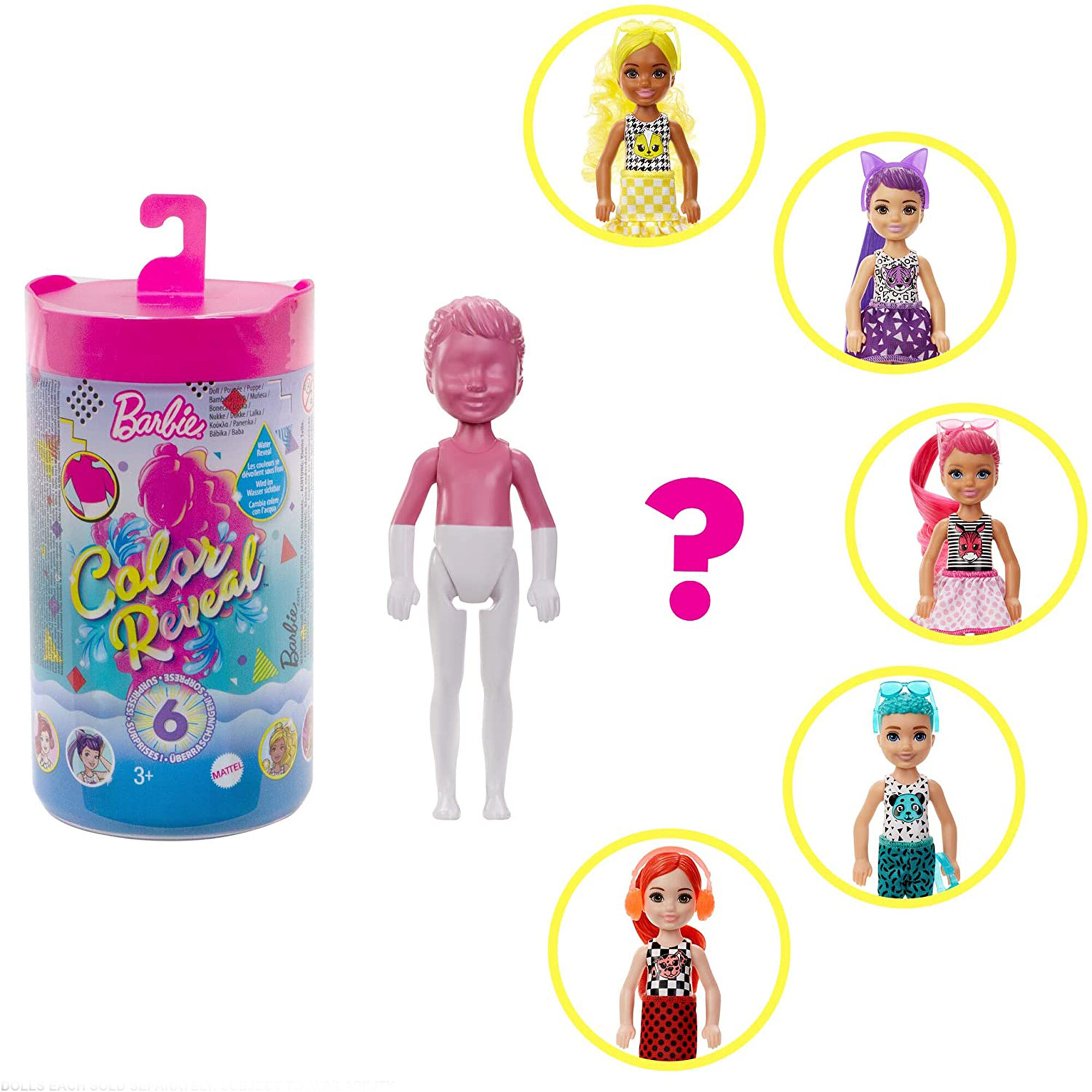 Barbie Chelsea Monochrome Colour Reveal Doll Blind Box Styles May Vary