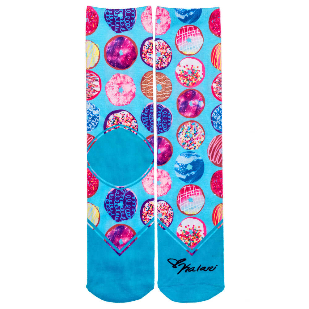 Kalani Hilliker Pretty Feet Donut Design Socks- Turquoise,