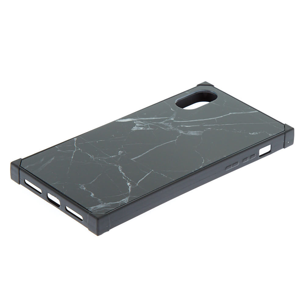 Black Marble Square Phone Case - Fits iPhone X/XS,