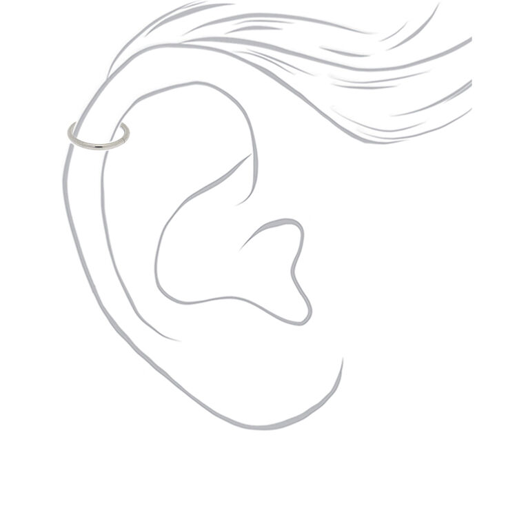 Silver 16G Sleek Cartilage Clicker Hoop Earring,