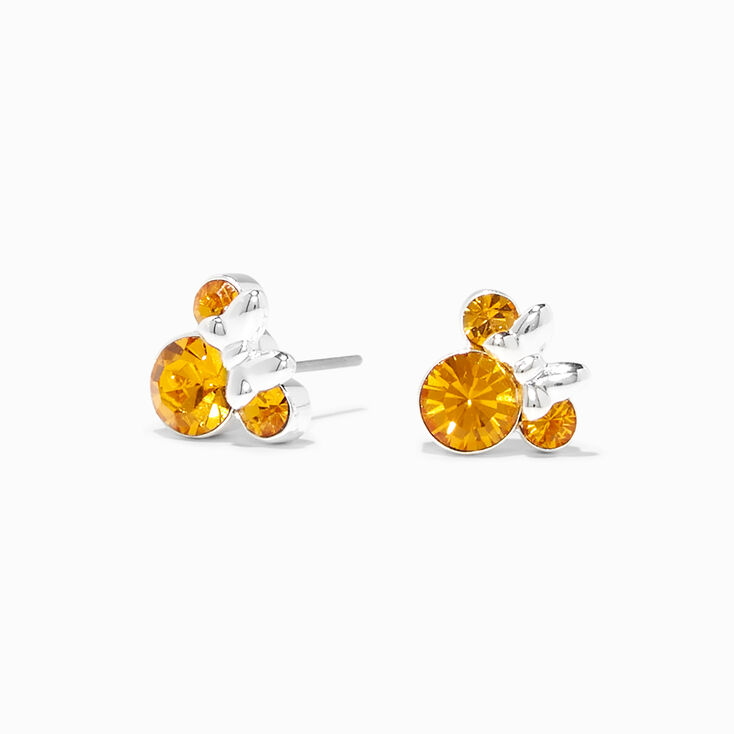 Disney Minnie Mouse Birthstone Sterling Silver Stud Earrings - November,