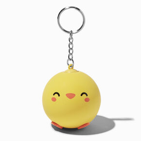 Porte-cl&eacute;s boule anti-stress canard jaune,