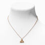 Gold Zodiac Symbol Pendant Necklace - Gemini,