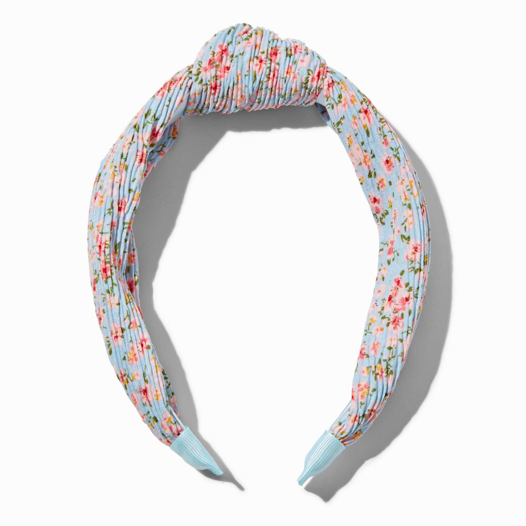 View Claires Pleated Floral Knotted Headband Blue information