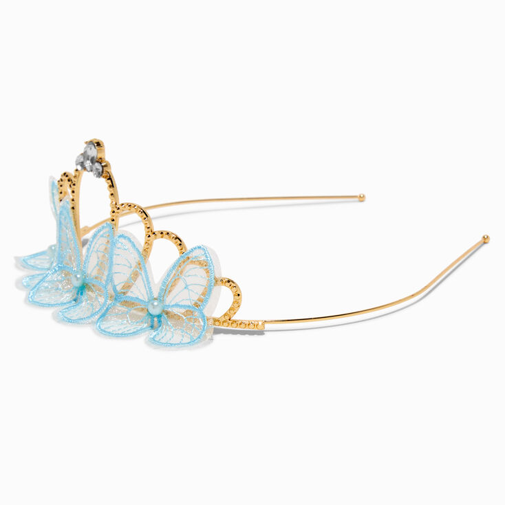 Diad&egrave;me couleur dor&eacute;e papillon bleu Claire&#39;s Club,