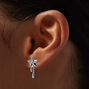 Silver-tone Crystal Dripping Star Stud Earrings ,