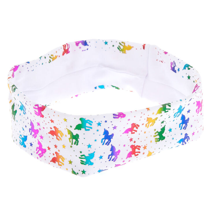 Claire's Bandeau blanc à licorne arc-en-ciel