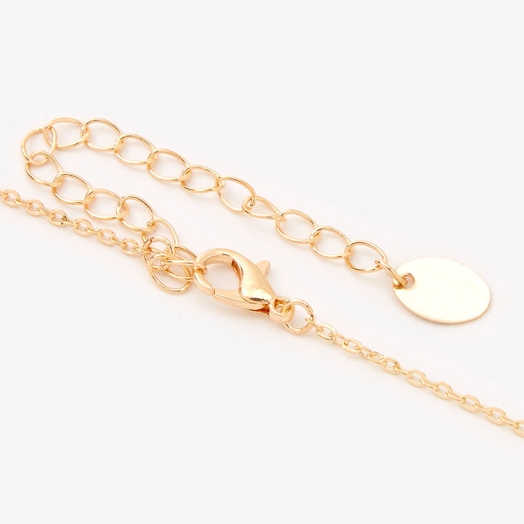 Gold Bar 5 Charm Necklace,