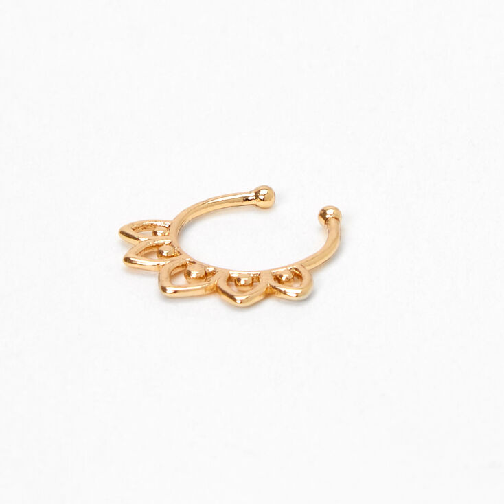 Gold Paisley Hoop Faux Septum Nose Ring,