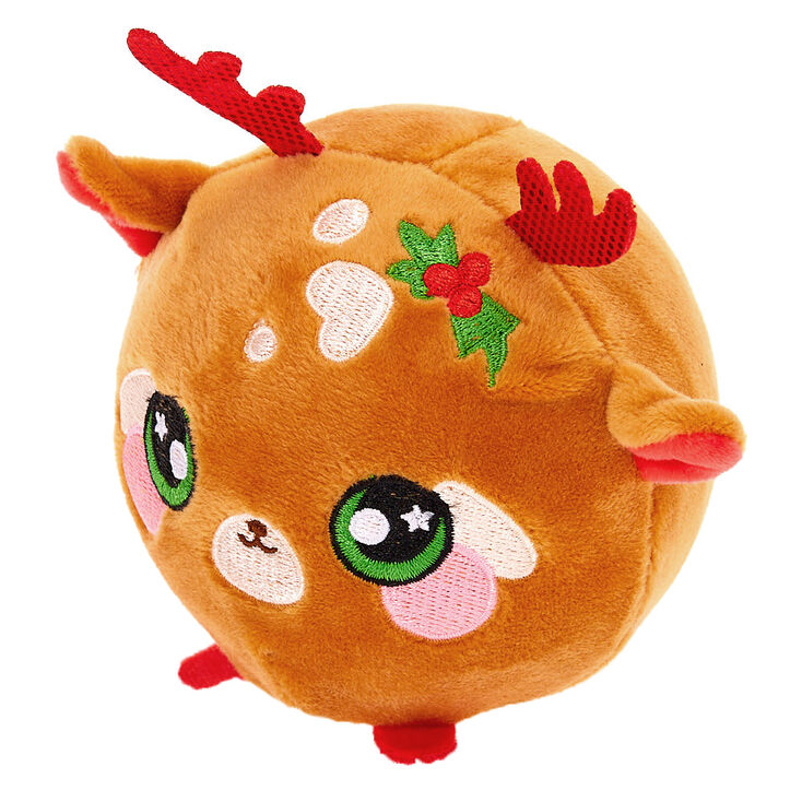 CLAIRE/'S EXCLUSIVE Reindeer Round Squeezamals Squishy Christmas Holiday Plush