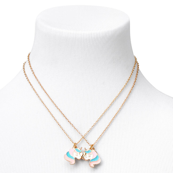 Best Friends Glitter Unicorn Pendant Necklaces - 2 Pack,