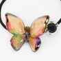 Black Iridescent Butterfly Hair Ties - 2 Pack,
